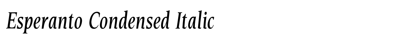Esperanto Condensed Italic image